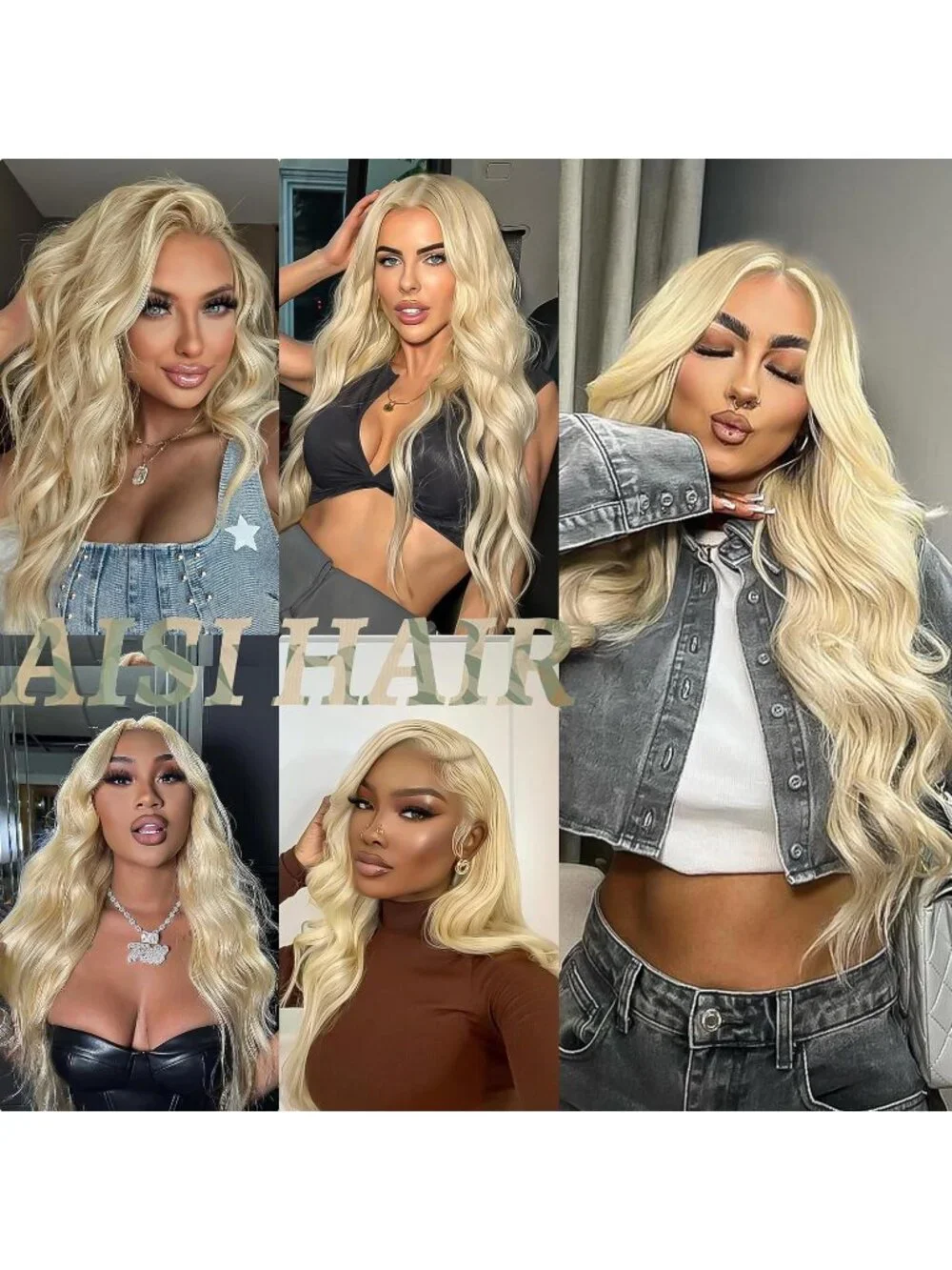 Women's Blonde Lace Hairline 26 Inch Synthetic Heat Resistant Wavy Wigs